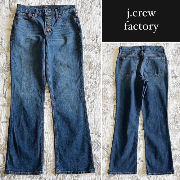 J. Crew Factory Denim - J. Crew Mid Rise Flare Crop Blue Jean BK608 • 27x28 Tall